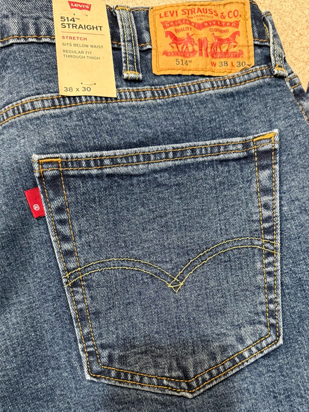 Levi's 514 Straight Stretch Blue Jeans NWT